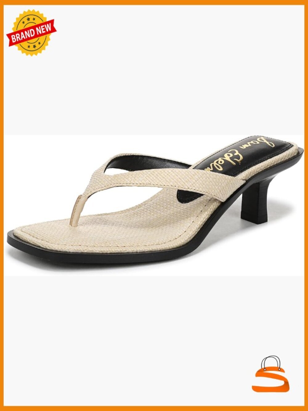 Kitten Heel Raffia Slide Sandals Slip-On Dressy Casual Thong